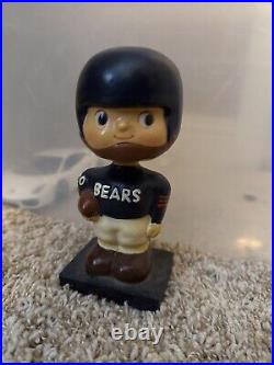 Vintage Chicago Bears Bobblehead Wood Base