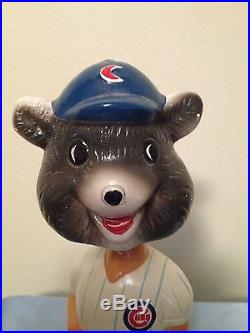 Vintage Chicago Cubs Mascot Green Base Bobblehead Nodder Rare Baseball Souvenir