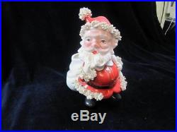 Vintage Christmas Dickson Bobble Head Santa Claus Planter Candy Container Nodder