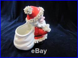 Vintage Christmas Dickson Bobble Head Santa Claus Planter Candy Container Nodder