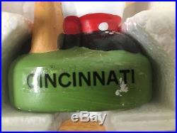 Vintage Cincinnati Reds Mr Red Bobble Head Nodder With Green Base With Orginal Box
