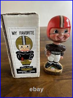 Vintage Cleveland Browns Mascot Team in Motion Nodder Bobblehead 1968 WithBox MIB