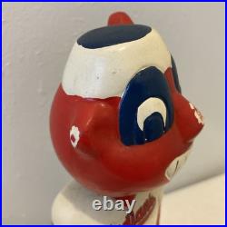 Vintage Cleveland Indians Bobblehead Nodder Green Base DAMAGED