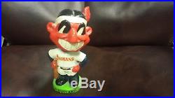 Vintage Cleveland Indians Chief Wahoo Bobblehead Green Base 1962