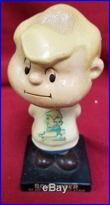 Vintage Complete set 6 Figure Peanuts Gang Bobblehead Nodder LEGO rare Japan