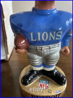 Vintage Detroit Lions Mascot Team in Motion Nodder Bobblehead 1968 withbox MIB
