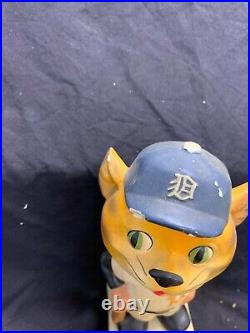 Vintage Detroit Tigers Mascot Bobblehead White Square Base