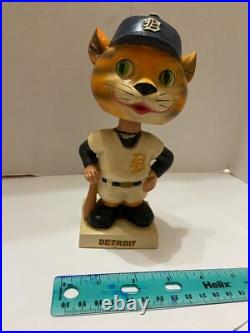 Vintage Detroit Tigers Mascot Bobblehead White Square Base Made in Japan Vintage Detroit Tigers Mascot Bobblehead White Square Base Made in Japan