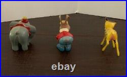 Vintage Disney Marx Toys Bambi, Dumbo, and The March Hare Bobble Head Nodders