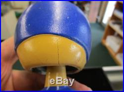 Vintage Early 1960s Dallas Cowboys Paper Mache' Bobblehead Doll With Wood Base