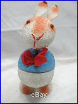 Vintage Easter Bunny Rabbit Candy Container Nodder West Germany Bobble Head Peep