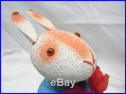 Vintage Easter Bunny Rabbit Candy Container Nodder West Germany Bobble Head Peep