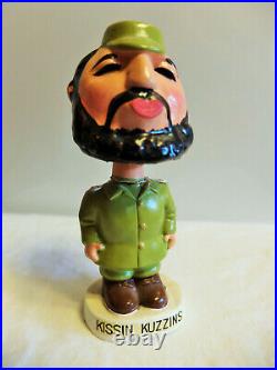 Vintage Fidel Castro Nikita Kruschev Kissin Kuzzins Nodder Bobble Head Cold War