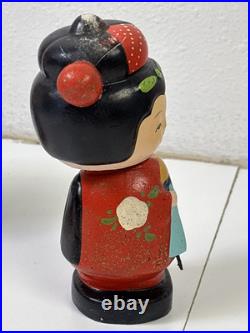 Vintage Geisha Girl & Oriental Man Bobble Head Nodder Japan
