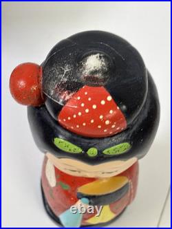 Vintage Geisha Girl & Oriental Man Bobble Head Nodder Japan
