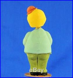 Vintage German Paper Mache Halloween Bobble Head Vegetable Guy Candy Container