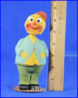 Vintage German Paper Mache Halloween Bobble Head Vegetable Guy Candy Container