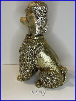 Vintage Gold Large 13 Poodle Dog Nodder Bobble Head Hollywood Regency Ardalt