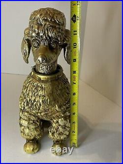 Vintage Gold Large 13 Poodle Dog Nodder Bobble Head Hollywood Regency Ardalt