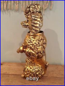 Vintage Gold Large 21 Poodle Dog Nodder Bobble Head Hollywood Regency Ardalt
