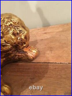 Vintage Gold Large 21 Poodle Dog Nodder Bobble Head Hollywood Regency Ardalt
