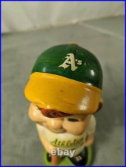 Vintage Green Base Oakland Athletics Baseball Head Bobblehead RARE LOOK