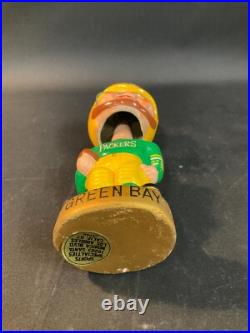 Vintage Green Bay Packers NFL Football Gold Base BOBBLEHEAD 1960's 00 NICE