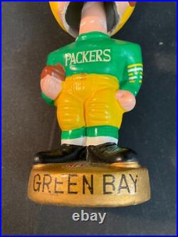 Vintage Green Bay Packers NFL Football Gold Base BOBBLEHEAD 1960's 00 NICE
