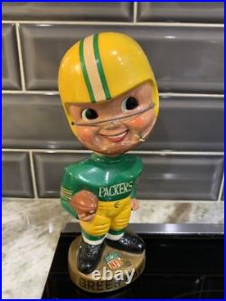 Vintage Green Bay Packers NFL Football Gold Base BOBBLEHEAD 1960's 00 cc