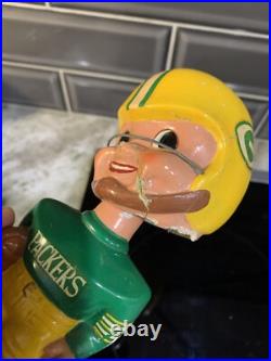 Vintage Green Bay Packers NFL Football Gold Base BOBBLEHEAD 1960's 00 cc
