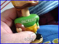 Vintage Green Bay Packers RARE 1960's Football Bobblehead Nodder Kissing Set
