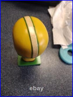 Vintage Green Bay Packers Wood Base RARE Football Bobblehead Nodder