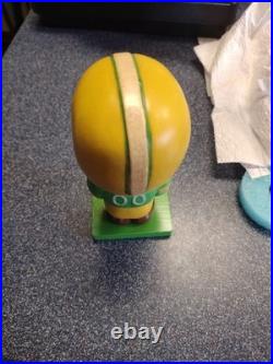 Vintage Green Bay Packers Wood Base RARE Football Bobblehead Nodder