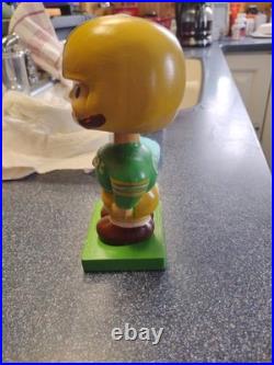 Vintage Green Bay Packers Wood Base RARE Football Bobblehead Nodder