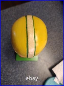 Vintage Green Bay Packers Wood Base RARE Football Bobblehead Nodder