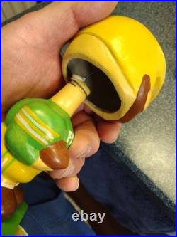 Vintage Green Bay Packers Wood Base RARE Football Bobblehead Nodder