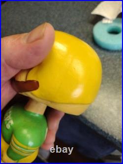 Vintage Green Bay Packers Wood Base RARE Football Bobblehead Nodder