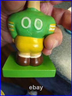 Vintage Green Bay Packers Wood Base RARE Football Bobblehead Nodder