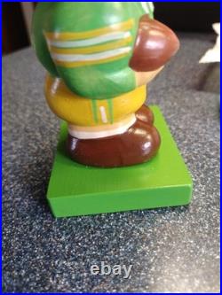 Vintage Green Bay Packers Wood Base RARE Football Bobblehead Nodder