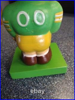 Vintage Green Bay Packers Wood Base RARE Football Bobblehead Nodder