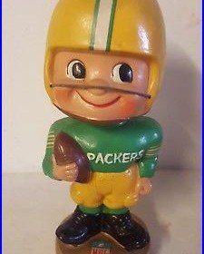 Vintage Green Bay Packers football Type 2 toes up nodder bobblehead Japan NICE