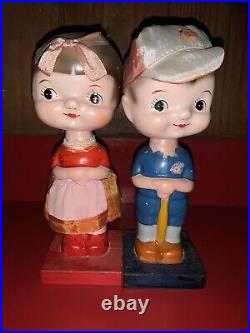 Vintage Handcrafted 8 Pair Of Bobbleheads Boy And Girl