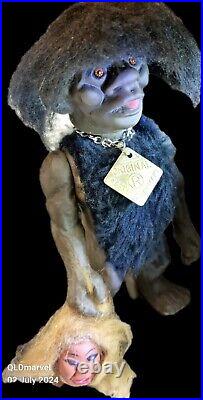 Vintage Heico Caveman Bobble Head Troll Original Western Germany 1960 RARE