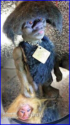 Vintage Heico Caveman Bobble Head Troll Original Western Germany 1960 RARE