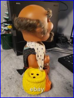 Vintage Hippie Troll Bobble Head Nodder, West Germany, 10 Tall