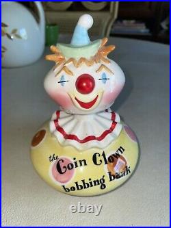 Vintage Holt Howard Clown Bobble Head Bank
