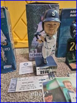 Vintage Ichiro-Griffy Jr Seattle Mariners Bobblehead Lot 6 Ticket And More