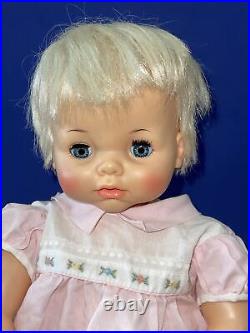 Vintage Ideal Real Live Lucy Doll 1965 Heavy Vinyl Platinum Blonde Hair 20