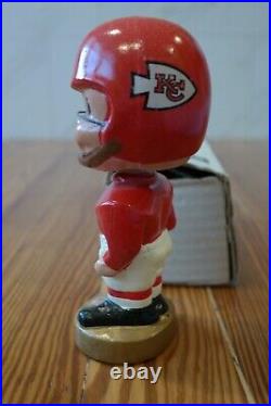 Vintage Kansas City Chiefs Bobblehead Nodder Gold Base NFL Logo