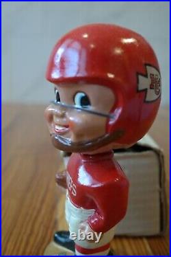 Vintage Kansas City Chiefs Bobblehead Nodder Gold Base NFL Logo
